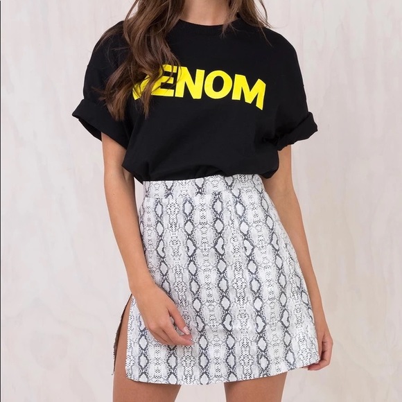 NWOT Princess Polly Samira Snake Print Patent Leather Skirt - Sz 4 - Picture 4 of 13